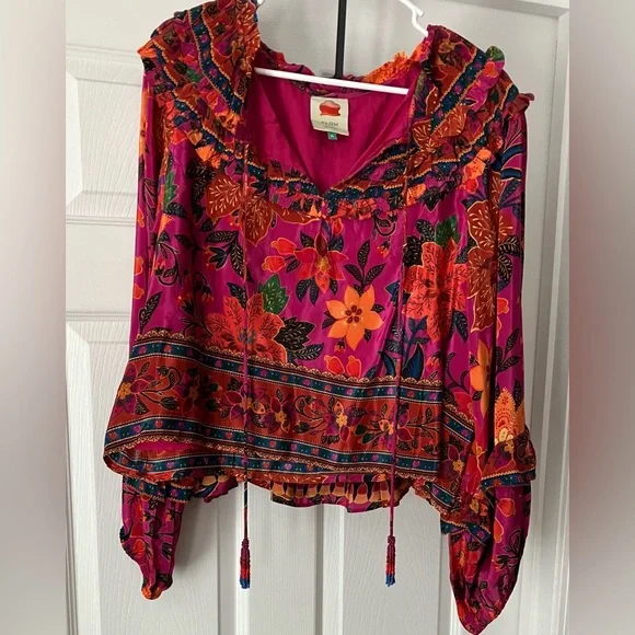 Farm Rio Pink Tapestry Blouse and Mini Skirt Set XL - Picture 5 of 7